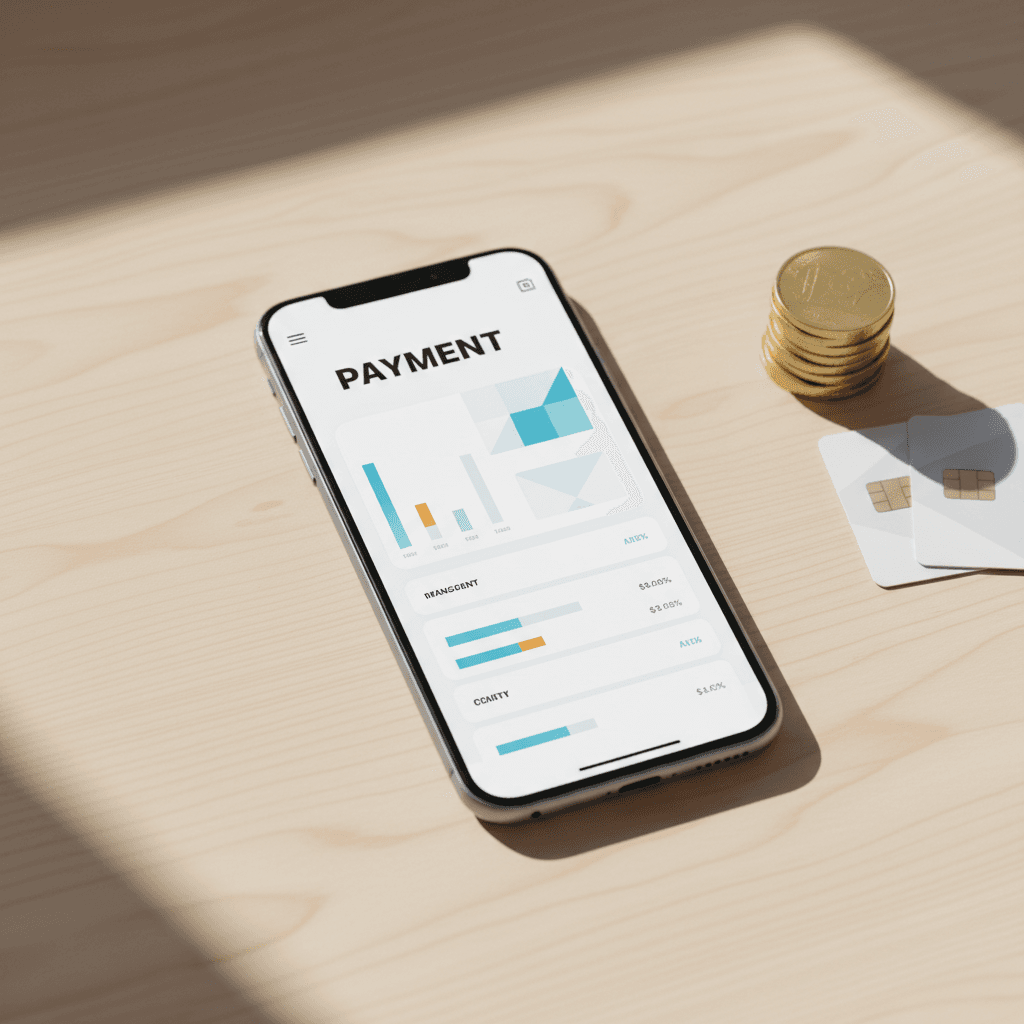 Mobile payment app displayed with flexible payment options
