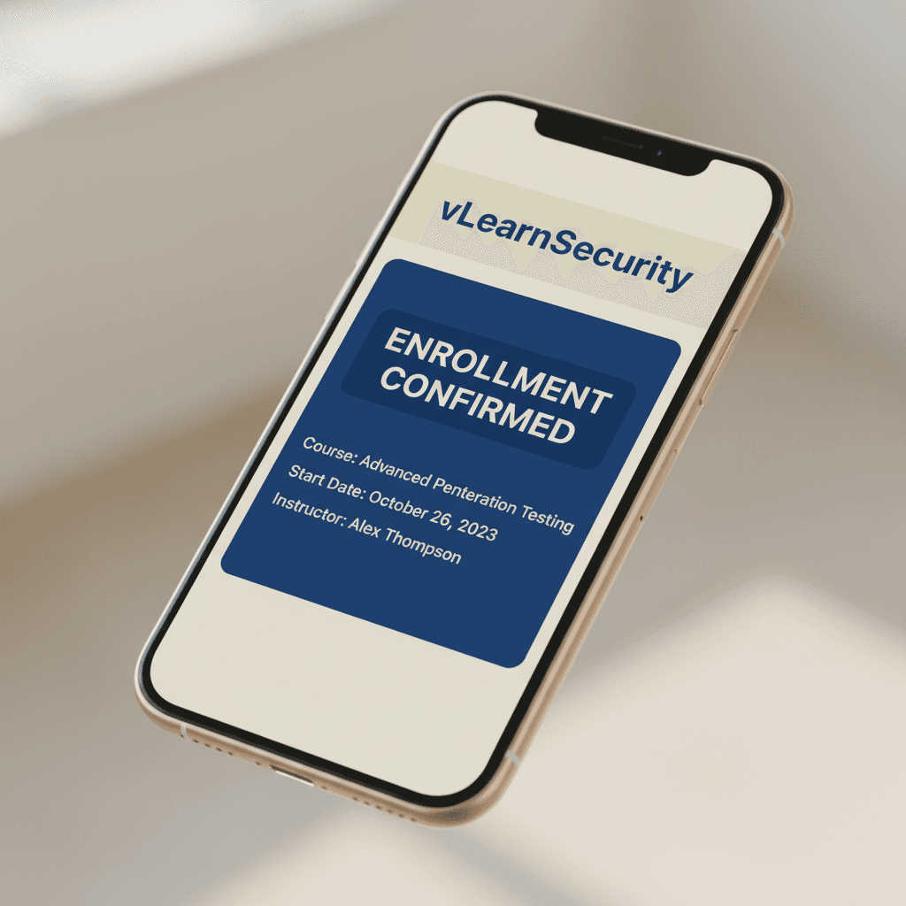 Confirmation email displayed on a smartphone screen